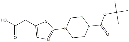 N-Boc-2-(2-(piperazin-1-yl)thiazol-5-yl)acetic acid 구조식 이미지