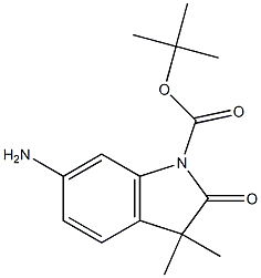 6-Amino-3,3-dimethyl-2-oxo-2,3-dihydro-indole-1-carboxylic acid tert-butyl ester 구조식 이미지