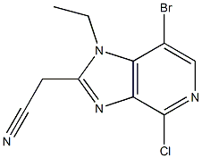 2-(7-bromo-4-chloro-1-ethyl-1H-imidazo[4,5-c]pyridin-2-yl)acetonitrile Structure