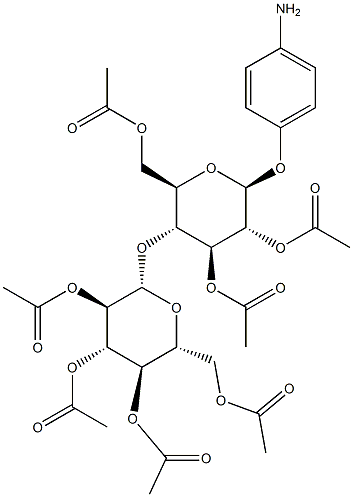 4-AMINOPHENYL 2,3,6-TRI-O-ACETYL-4-O-(2,3,4,6-TETRA-O-ACETYL-BETA-D-GLUCOPYRANOSYL)-BETA-D-GLUCOPYRANOSIDE Structure