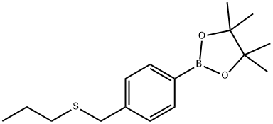4,4,5,5-Tetramethyl-2-(4-(propylthiomethyl)phenyl)-1,3,2-dioxaborolane 구조식 이미지