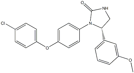 (5S)-1-[4-(4-chlorophenoxy)phenyl]-5-(3-methoxyphenyl)imidazolidin-2-one Structure