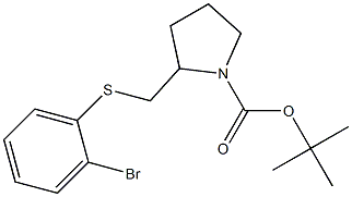 2-(2-Bromo-phenylsulfanylmethyl)-pyrrolidine-1-carboxylic acid tert-butyl ester 구조식 이미지