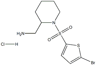 C-[1-(5-Bromo-thiophene-2-sulfonyl)-piperidin-2-yl]-methylamine hydrochloride 구조식 이미지