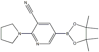 5-(4,4,5,5-tetramethyl-1,3,2-dioxaborolan-2-yl)-2-(pyrrolidin-1-yl)pyridine-3-carbonitrile Structure