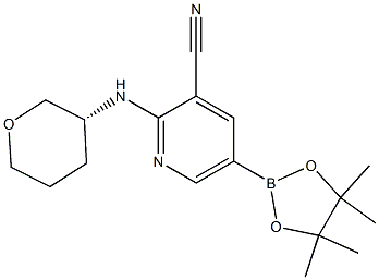 2-((R)-tetrahydro-2H-pyran-3-ylamino)-5-(4,4,5,5-tetramethyl-1,3,2-dioxaborolan-2-yl)pyridine-3-carbonitrile Structure