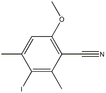 3-Iodo-6-methoxy-2,4-dimethylbenzenecarbonitrile Structure