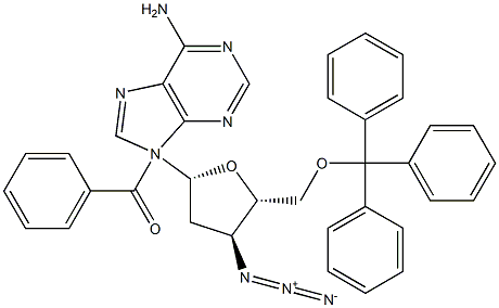 3'-Azido-N4-benzoyl-5'-O-trityl-2',3'-dideoxyadenosine 구조식 이미지