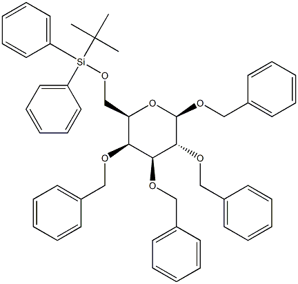 1,2,3,4-Tetra-O-benzyl-6-O-tert-butyldiphenylsilyl-b-D-galactopyranose 구조식 이미지