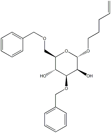 4-Pentenyl 3,6-di-O-benzyl-a-D-mannopyranoside Structure