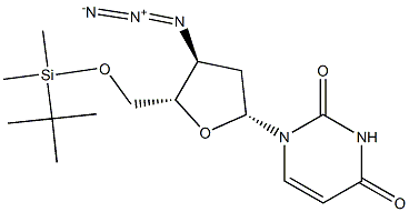 3'-Azido-5'-O-tert-butyldimethylsilyl-2',3'-dideoxyuridine Structure