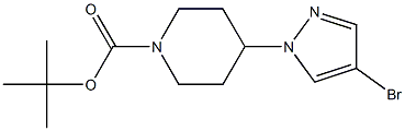 4-(4-Bromo-1H-pyrazol-1-yl)-1-piperidinecarboxylic acid tert-butyl ester 구조식 이미지