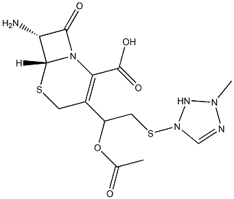 7-amino-3-methyltetrazolylthiomethylcephalosporanic acid 구조식 이미지