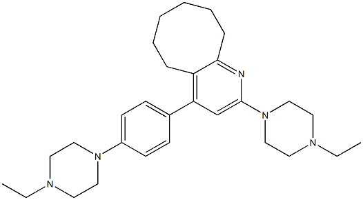 2-(4-Ethyl-1-piperazinyl)-4-[4-(4-ethyl-1-piperazinyl)phenyl]-5,6,7,8,9,10-hexahydrocycloocta[b]pyridine 구조식 이미지