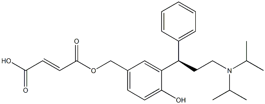 (R,E)-4-((3-(3-(diisopropylamino)-1-phenylpropyl)-4-hydroxybenzyl)oxy)-4-oxobut-2-enoic acid Structure