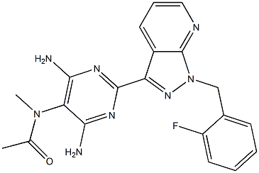 N-(4,6-diamino-2-(1-(2-fluorobenzyl)-1H-pyrazolo[3,4-b]pyridin-
3-yl)pyrimidin-5-yl)-N-methylacetamide Structure