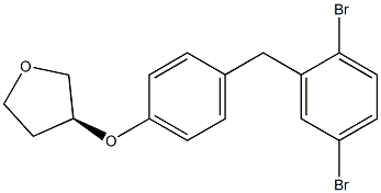 (S)-3-(4-(2,5-dibromobenzyl)phenoxy)tetrahydrofuran Structure