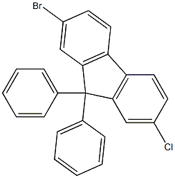 2-Bromo-7-chloro-9,9-diphenylfluorene 구조식 이미지