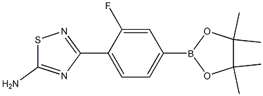 3-(2-fluoro-4-(4,4,5,5-tetramethyl-1,3,2-dioxaborolan-2-yl)phenyl)-1,2,4-thiadiazol-5-amine 구조식 이미지