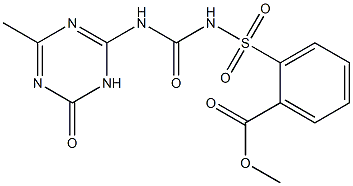 methyl 2-{[(4-methyl-6-oxo-1,6-dihydro-1,3,5-triazin-2-yl)carbamoyl]sulfamoyl}benzoate 구조식 이미지