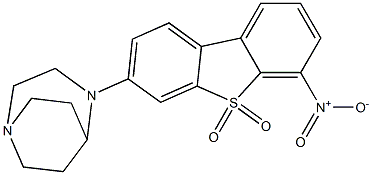 3-(1,4-Diazabicyclo[3.2.2]nonan-4-yl)-6-nitrodibenzo[b,d]thiophene 5,5-Dioxide 구조식 이미지