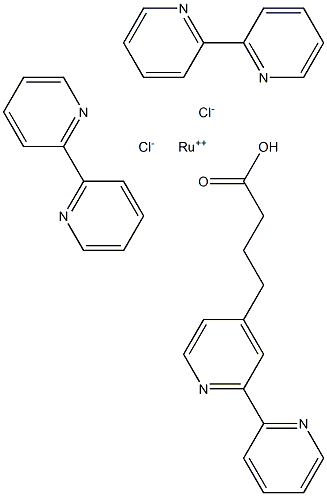 Bis(2,2'-bipyridyl)(4-carboxypropyl-2,2'-bipyridyl)ruthenium(II) dichloride 구조식 이미지