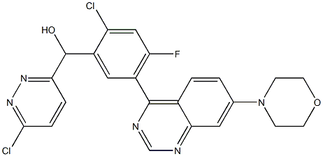 (2-chloro-4-fluoro-5-(7-morpholinoquinazolin-4-yl)phenyl)(6-chloropyridazin-3-yl)methanol Structure