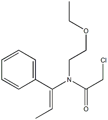 2-chloro-N-(2-ethoxyethyl)-N-(1-phenylprop-1-enyl)acetamide Structure