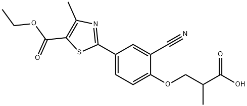 2-[4-(2-Carboxypropoxy)-3-cyanophenyl]-4-methyl-5-thiazolecarboxylic Acid 5-Ethyl Ester Structure