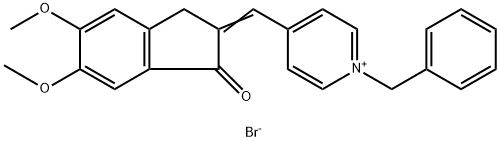 4-[(1,3-Dihydro-5,6-dimethoxy-1-oxo-2H-indenylidene)methyl]-1-(phenylmethyl)-pyridinium Bromide Structure