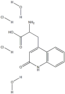 2-amino-3-(1,2-dihydro-2-oxoquinolin-4-yl)propionic acid dihydrochloride dihydrate Structure