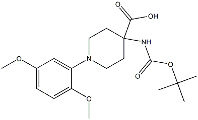 4-(TERT-BUTOXYCARBONYLAMINO)-1-(2,5-DIMETHOXYPHENYL)PIPERIDINE-4-CARBOXYLIC ACID 구조식 이미지
