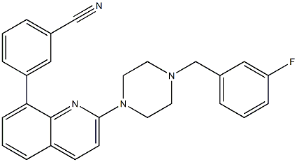 3-(2-[4-(3-FLUOROBENZYL)PIPERAZIN-1-YL]QUINOLIN-8-YL)BENZONITRILE 구조식 이미지