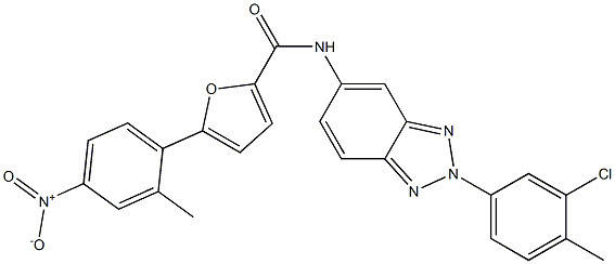 5-(2-METHYL-4-NITRO-PHENYL)-FURAN-2-CARBOXYLICACID [2-(3-CHLORO-4-METHYL-PHENYL)-2H-BENZOTRIAZOL-5-YL]-AMIDE Structure