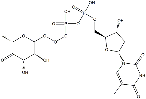 [[(3R,4S,6S)-3,4-dihydroxy-6-methyl-5-oxo-oxan-2-yl]oxy-hydroxy-phosphoryl]oxy-[[(2S,3R,5R)-3-hydroxy-5-(5-methyl-2,4-dioxo-pyrimidin-1-yl)oxolan-2-yl]methoxy]phosphinic acid 구조식 이미지