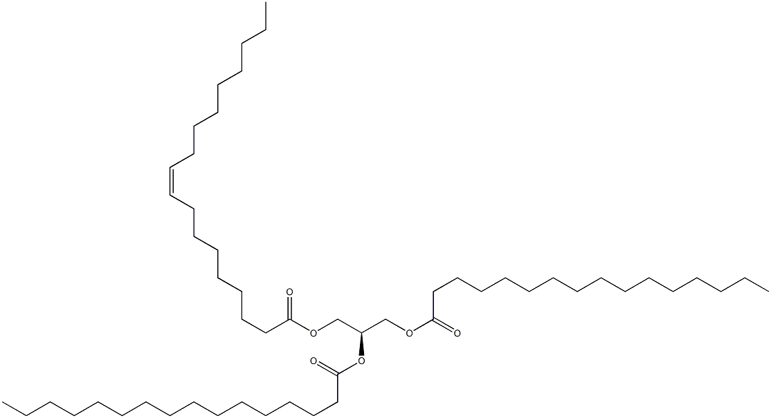 1,2-dihexadecanoyl-3-(9Z-octadecenoyl)-sn-glycerol Structure