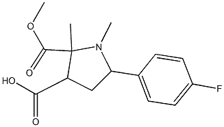 1,5-Dimethyl-2-(4-fluorophenyl)-5-(methoxycarbonyl)pyrrolidine-4-carboxylic acid Structure