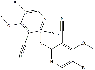 2-Amino-5-bromo-4-methoxypyridine-3-carbonitrile, 2-Amino-5-bromo-3-cyano-4-methoxypyridine 구조식 이미지