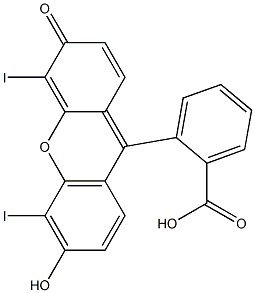 2-(3-hydroxy-4,5-diiodo-6H-6-oxoxanthen-9-yl)benzoic acid 구조식 이미지