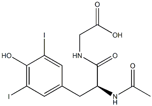 N-acetyl-3,5-diiodotyrosylglycine 구조식 이미지