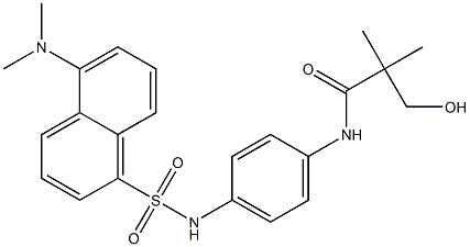 3-hydroxy-2,2-dimethyl-N-(4(((5-(dimethylamino)-1-naphthyl)sulfonyl)amino)phenyl)propanamide Structure