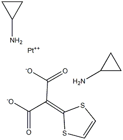platinum(II) bis(cyclopropylamine)-1,3-dithiol-2-ylidenemalonate Structure