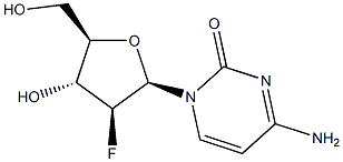 4-Amino-1-((2R,3S,4R,5R)-3-fluoro-4-hydroxy-5-hydroxymethyl-tetrahydro-furan-2-yl)-1h-pyrimidin-2-one 구조식 이미지