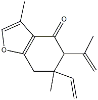 6-ethenyl-3,6-dimethyl-5-prop-1-en-2-yl-5,7-dihydrobenzofuran-4-one 구조식 이미지