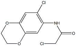 2-CHLORO-N-(7-CHLORO-2,3-DIHYDRO-1,4-BENZODIOXIN-6-YL)ACETAMIDE 구조식 이미지