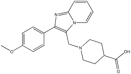 1-[2-(4-METHOXY-PHENYL)-IMIDAZO[1,2-A]PYRIDIN-3-YLMETHYL]-PIPERIDINE-4-CARBOXYLIC ACID 96% 구조식 이미지