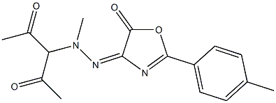 3-{1-methyl-2-[2-(4-methylphenyl)-5-oxo-4,5-dihydro-1,3-oxazol-4-yliden]hydrazino}pentane-2,4-dione 구조식 이미지