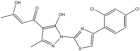 1-{1-[4-(2,4-dichlorophenyl)-1,3-thiazol-2-yl]-5-hydroxy-3-methyl-1H-pyrazol-4-yl}-3-hydroxy-2-buten-1-one Structure