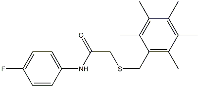 N1-(4-fluorophenyl)-2-[(2,3,4,5,6-pentamethylbenzyl)thio]acetamide 구조식 이미지