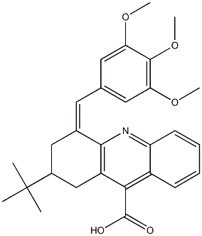 2-tert-Butyl-4-(3,4,5-trimethoxy-benzylidene)-1,2,3,4-tetrahydro-acridine-9-carboxylic acid Structure